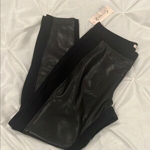 Nanette Lepore Black faux leather pants size M